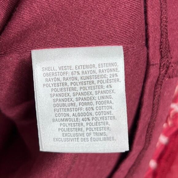 Maeve Red White Zigzag Anthro Pleated Short Sleeve A-Line Dress Size S Women's - Picture 5 of 9